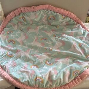 Pink and Mint Unicorn Play Mat